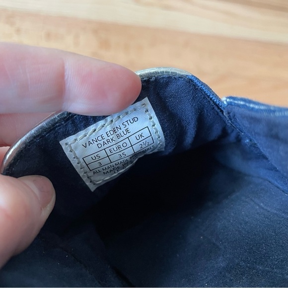 Stuart Weitzman Blue Jean Kids Vance Eden Stud Studded Slip On Sneakers Size 3 - Picture 8 of 9